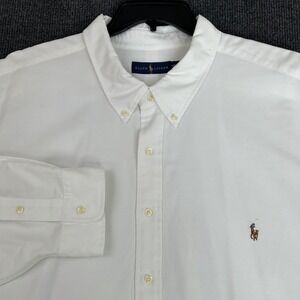 Ralph Lauren Polo Men's 4XB Long Sleeve Button Shirt White Flesh Pony Preppy